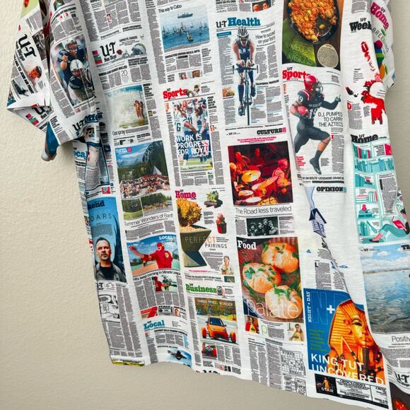 San Diego Union Tribune Mens Novelty Newspaper Collage Events T-Shirt Size Large - Picture 7 of 7